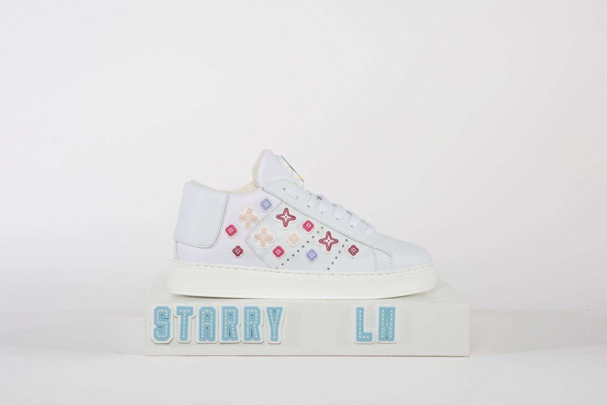 STARRY LOW WHITE MULTIBORDEAUX - sneakerlunapark
